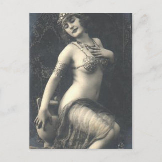 Vintager französischer Pinup Postkarte