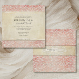 Vintager französischer Regency Lace 100. Geburtsta Einladung