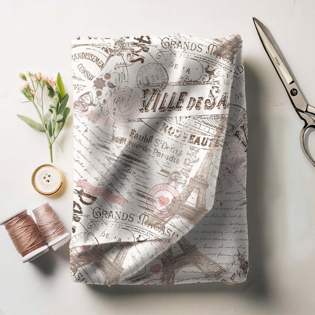 Vintager französischer Romance Collage Pink ID226 Stoff (Von Creator hochgeladen)