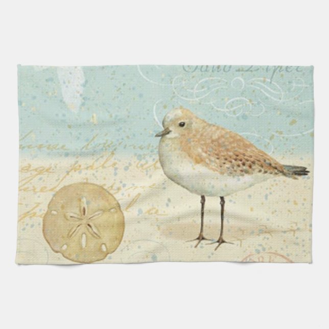 Vintager französischer Sand-Pfeifer Küchentuch (Horizontal)