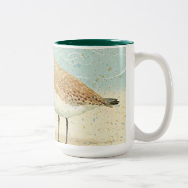 Vintager französischer Sand-Pfeifer Zweifarbige Tasse (Rechts)