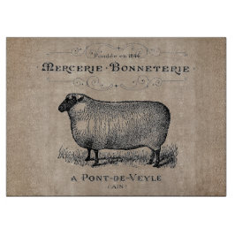 Vintager französischer Schafsalter Muslin Bauernho Schneidebrett
