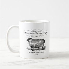 Vintager französischer Schaftypografie Bauernhof R Kaffeetasse
