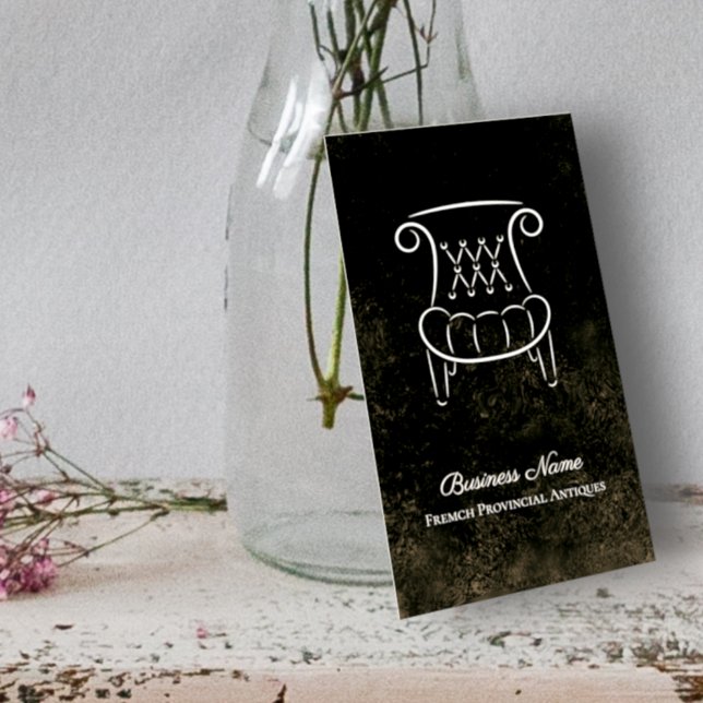 Vintager französischer Sessel Antiquitätenhändler Visitenkarte (Von Creator hochgeladen)