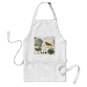 Vintager französischer Vogel und Nest Schürze