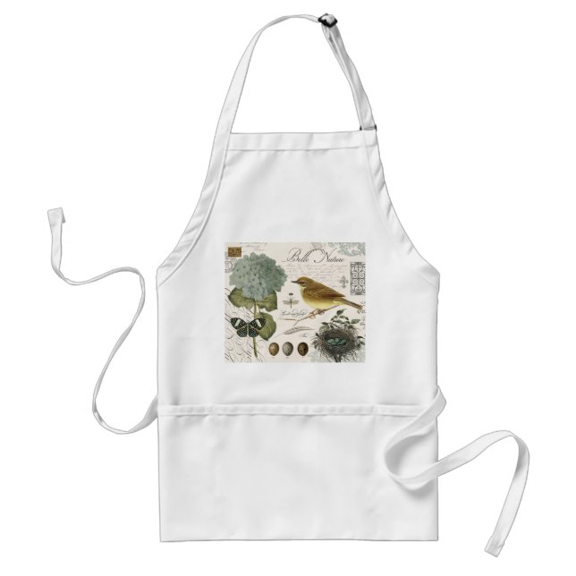 Vintager französischer Vogel und Nest Schürze (Vorne)