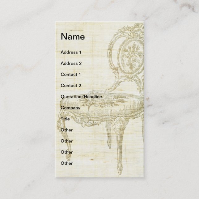 Vintager französischer Vorsitzender Visitenkarte (Vorderseite)