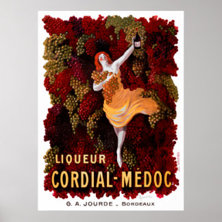 VINTAGER FRANZÖSISCHER WEIN 1908 POSTER