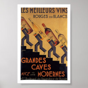 Vintager Französischer Wein Les Meilleurs Vins Poster