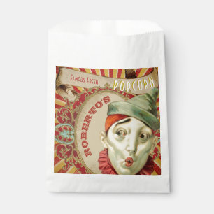 Vintager französischer Zirkus Clown Popcorn Bag Geschenktütchen
