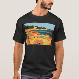 Vintager französisches Riviera-Strand T-Shirt
