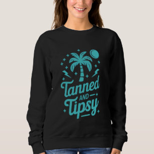Vintager Frauenstrand mit Kokospalmenbaum Sweatshirt