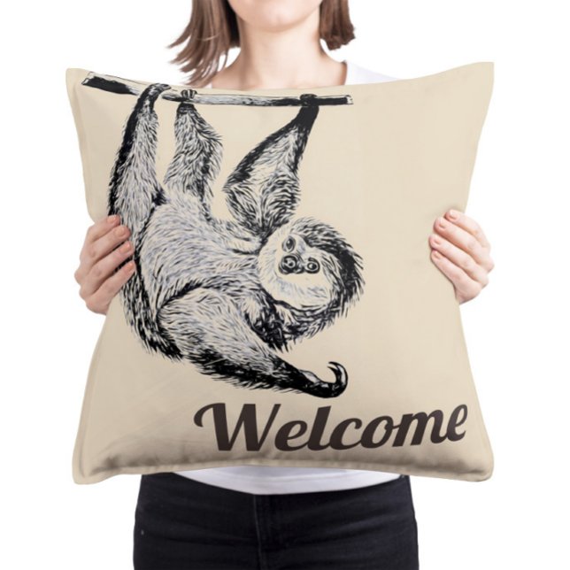 Vintager, freundlicher Schwung - willkommen Kissen (Von Creator hochgeladen)