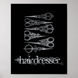 Vintager Friseur Klassische Schere Poster
