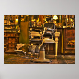 Vintager Friseur-Shop-Lehrstuhl Retro Friseur Salo Poster