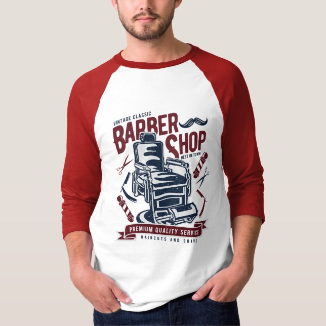 Vintager Friseurladen T-Shirt (Vorderseite)