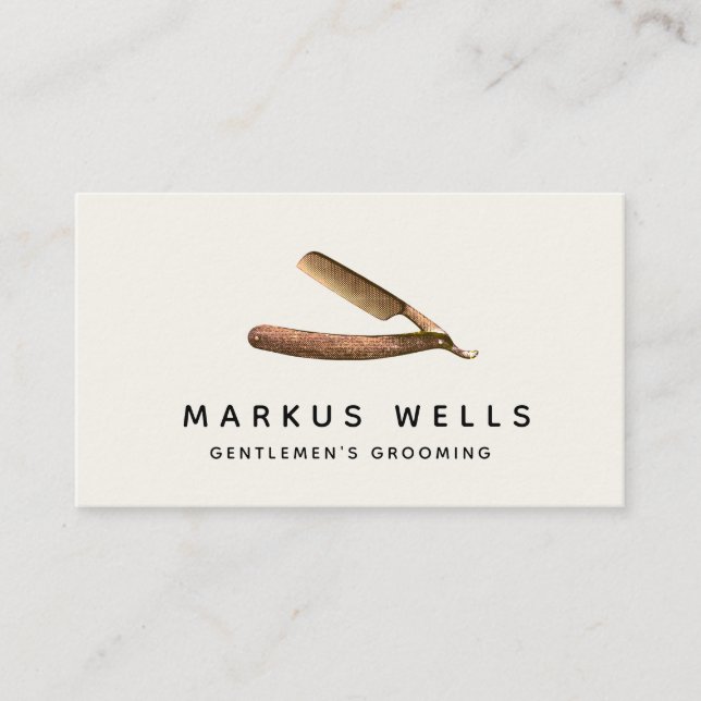 Vintager Friseurladen Visitenkarte (Vorderseite)