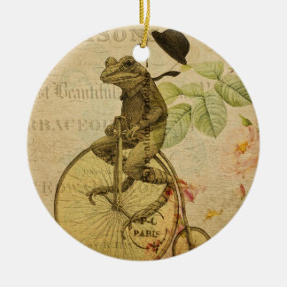 Vintager Frog Nr. 4 Keramik Ornament