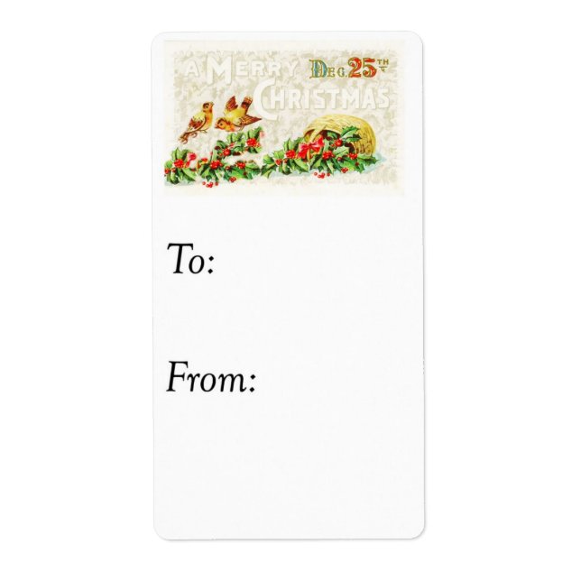 Vintager froher Weihnachtsgeschenk-Tag (Vorne)