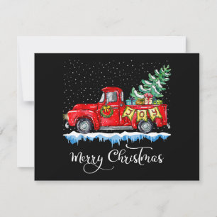 Vintager froher Weihnachtsroter LKW Alt modische C Feiertagskarte