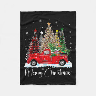 Vintager froher Weihnachtsroter LKW Alt modische C Fleecedecke