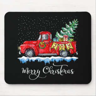 Vintager froher Weihnachtsroter LKW Alt modische C Mousepad