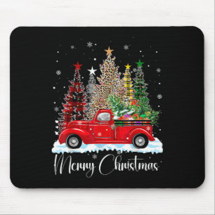 Vintager froher Weihnachtsroter LKW Alt modische C Mousepad