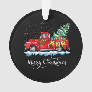 Vintager froher Weihnachtsroter LKW Alt modische C Ornament