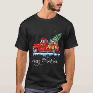 Vintager froher Weihnachtsroter LKW Alt modische C T-Shirt