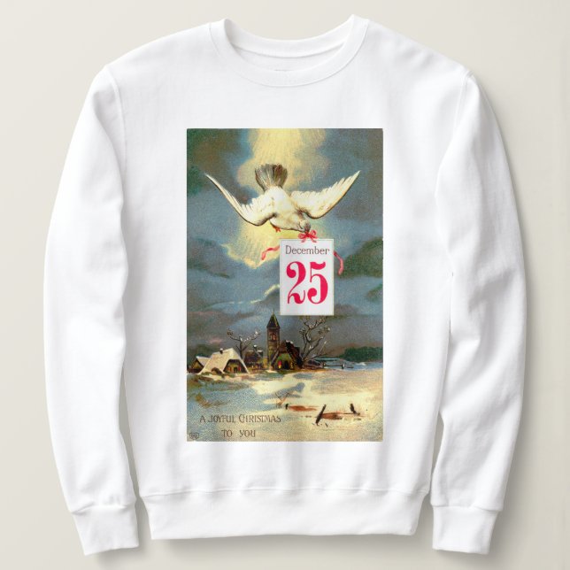 Vintager frommer Weihnachtsfeiertag Sweatshirt (Design vorne)