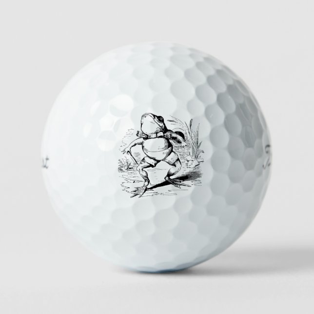 Vintager Frosch lustig Golfball (Vorderseite)