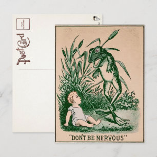 Vintager Frosch-Postkarte  Postkarte