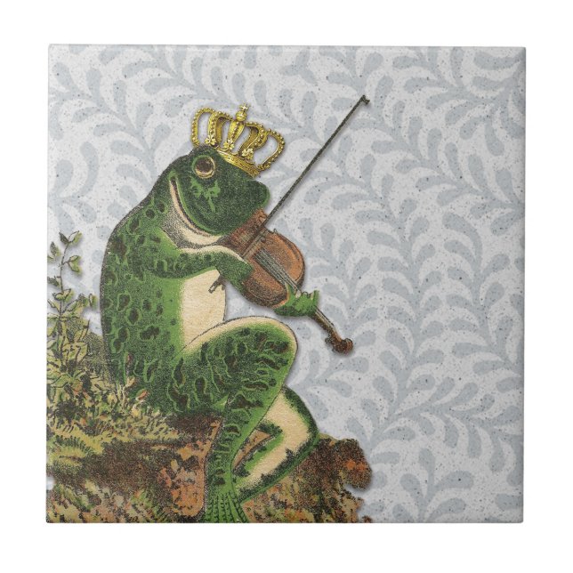 Vintager Frosch-Prinz Bezaubern Fliese (Vorderseite)