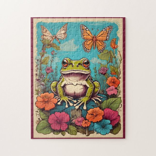 Vintager Froschpuzzle Puzzle (Vertikal)