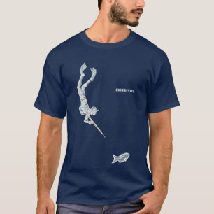 Vintager Frosttaucher mit Fisch T-Shirt