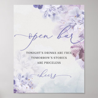 Vintager Frühling lila lilac staubig blue Open Bar Poster