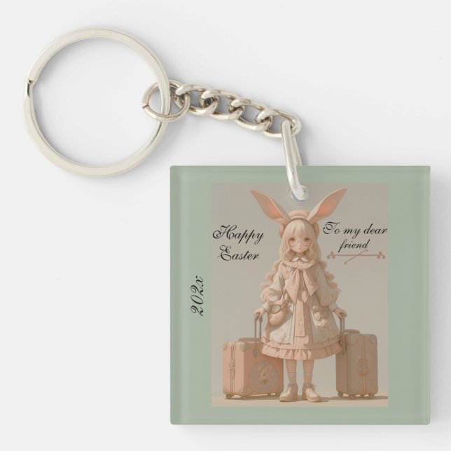 Vintager Frühling, Ostern Schlüsselanhänger (Vorderseite)