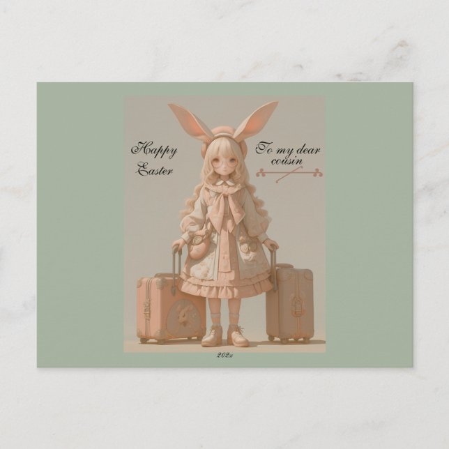 Vintager Frühling Postkarte (Vorderseite)