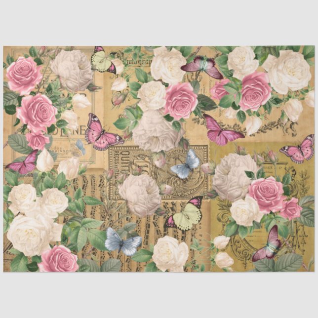 Vintager Frühling Seidenpapier (Vorderseite)