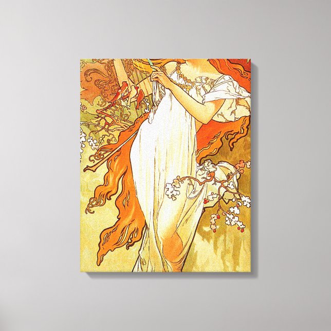 Vintager Frühling von Alphonse Mucha Leinwanddruck (Vorderseite)