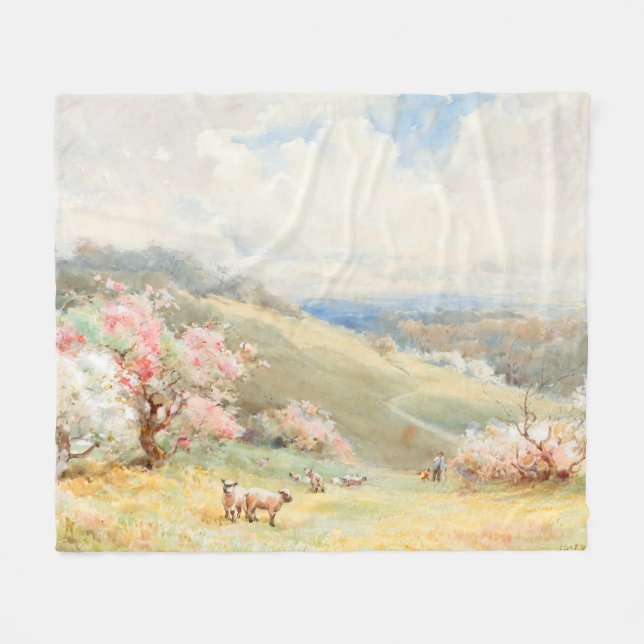 Vintager Frühling von Joseph Rubens Powell Fleecedecke (Vorderseite (Horizontal))