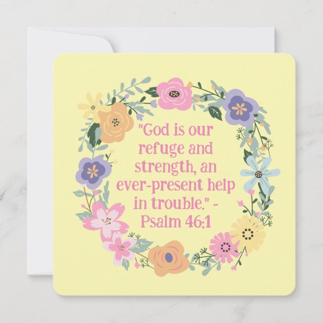 Vintager Frühlingsblumenreath Religious Blank (Vorderseite)