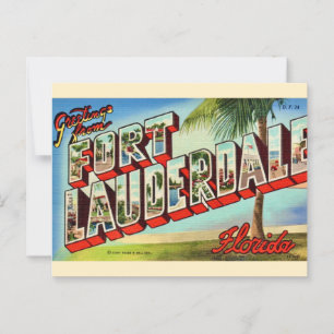 Vintager Ft. Lauderdale Florida Postcard Postkarte