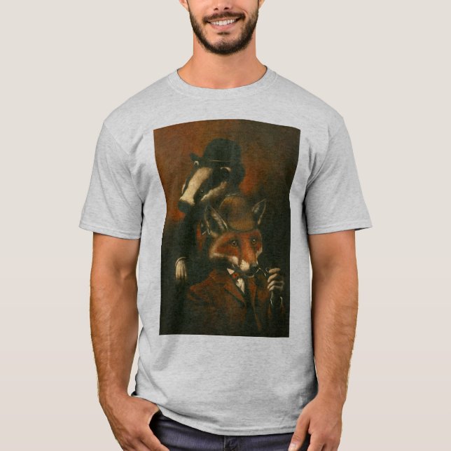 Vintager Fuchs- und Badger-T - Shirt (Vorderseite)