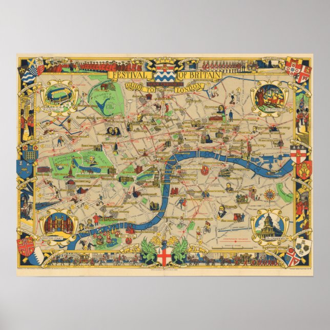 Vintager Führer nach London Poster (Vorne)