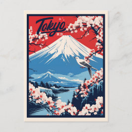 Vintager Fuji, Japan Travel Postkarte