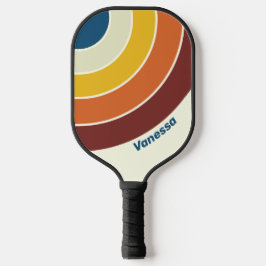 Vintager Fünf-Kreis Streifen mit Namen Pickleball Schläger