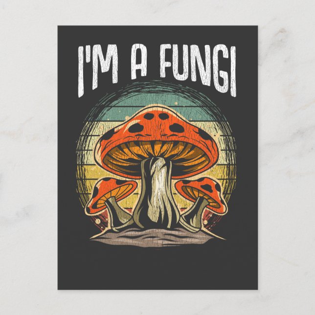 Vintager Fungi Funny Mushroom Collector Pub Postkarte (Vorderseite)