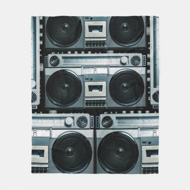 Vintager Funkboomkasten Fleecedecke (Vorderseite)