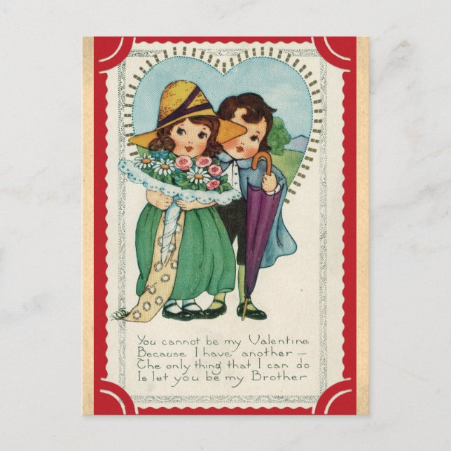 Vintager Funny Platonic Friend Valentinstag Postkarte (Vorderseite)